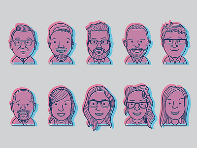 Team Faces - 3D freelance vector