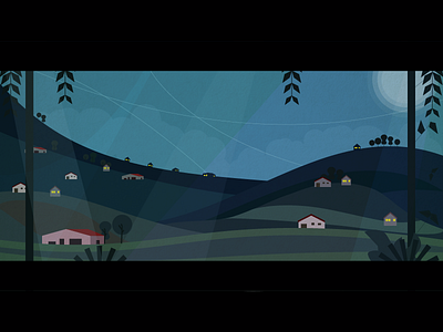 The Valley illustration illustrator mountains night valley