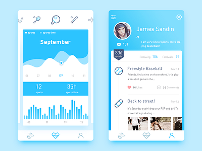 Sports app app blue sport ui