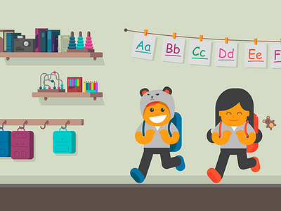 School art character design illustration minimalism vector vetorial