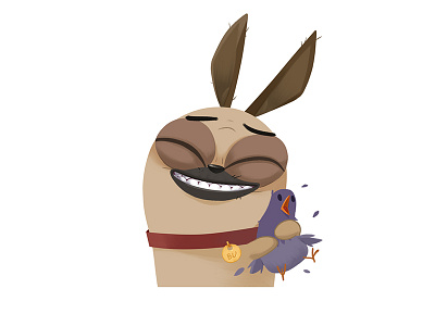 Dog sticker cartoon characterdesign characterdevelopment dog illustration imessage ios pigeon sticker