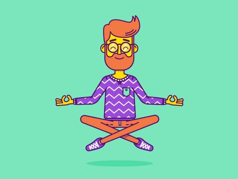 Zen after effects character floating gif hipster illustration line art meditate meditating mindful mindfulness patswerk pattern vector yoga zen