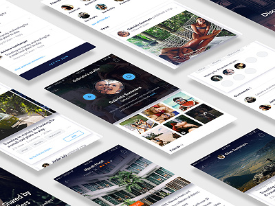 Travel app blue places socail social feed travel white