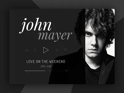 Music - UI and black control john mayer music play sound ui white