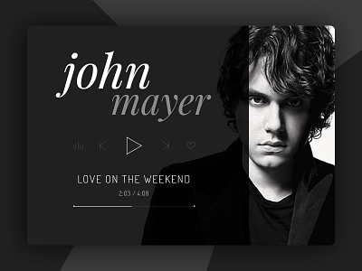 Music - UI and black control john mayer music play sound ui white
