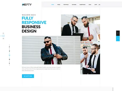 Creative Banner Concept For Hefty Multipurpose WordPress Themes banner creative header hero area icon icon box slider ui ux web template wordpress