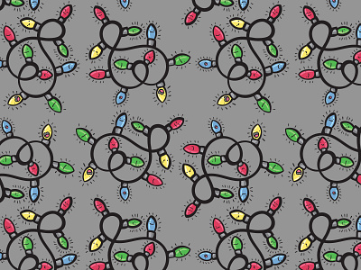 Christmas Lights Pattern christmas christmas lights gray holiday holidays illustration lights pattern