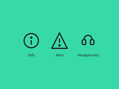 Icons #4 alert headphone icon info ui vector