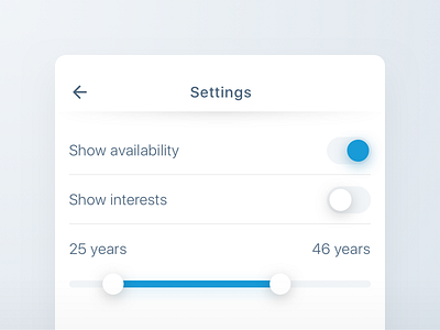 Settings blur drag glow minimal settings switch white