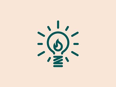 Zeal branding fire flame icon lamp light lightbulb logo mark zeal