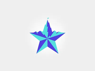 Star Mountain climb concept flag flat illustration illustrator mountain star symbol
