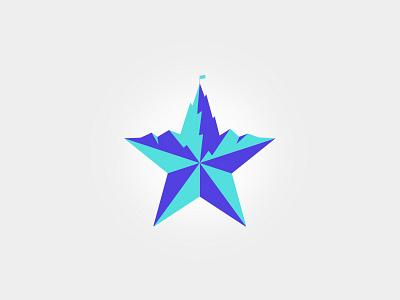Star Mountain climb concept flag flat illustration illustrator mountain star symbol