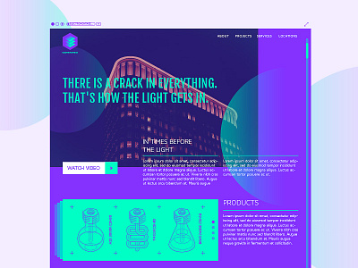 Electro3w layout light lines site ui ux web