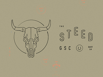 GSC, East LA Team badge cider icon illustration lock up stamp steed type