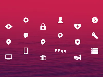 Icons ad brand content gradient icon key lock malware publish secure security virus