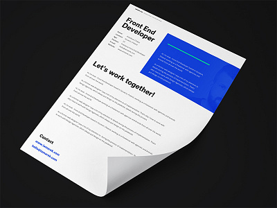 Letter of application / Offer design for personal branding application cv document letter offer personal branding portfolio