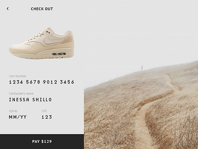 DailyUI #002 002 checkout dailyui dailyui002 mobile nike payment sand sneakers ui