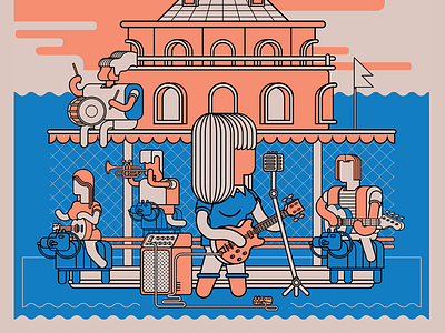 Sofar Festival Poster detail artwork concert galata tower gig graphic design illustration logo poster sofar festival typography vector