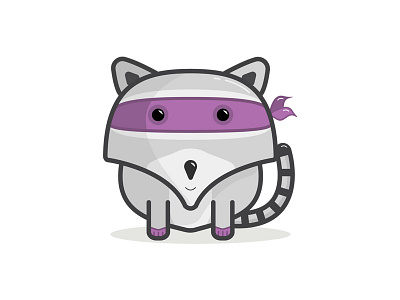 Little Bandit animal art bandit illustration modern purple racoon vector
