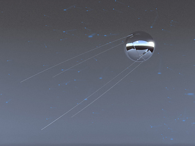 Sputnik-1 model 3d arnold c4d satellite sputnik visualization x particles