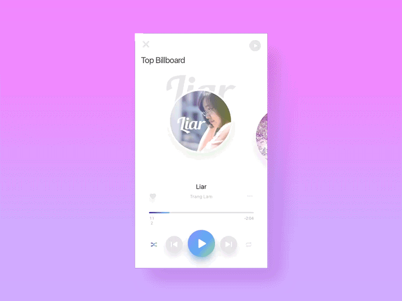 Music selection (From UI to prototype) practice prototype ui