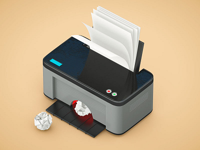 Harsh Critic 3d c4d critic evil harsh jam paper printer