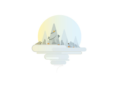 Christmas 2016 cat christmas free holidays illustration minimal morning simple snow sunrise tree winter