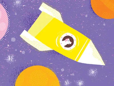 Space Dog astronaut digital art dog editorial illustration laika space illustration