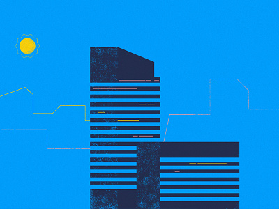Motion Design #2 building city illustration minimal shadow sun texture