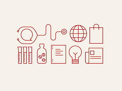 icon set graphic icons linear medicine news science simple symbol vector
