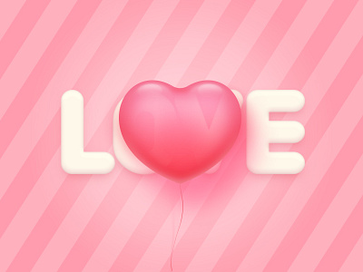 Love airballoon icon love pink