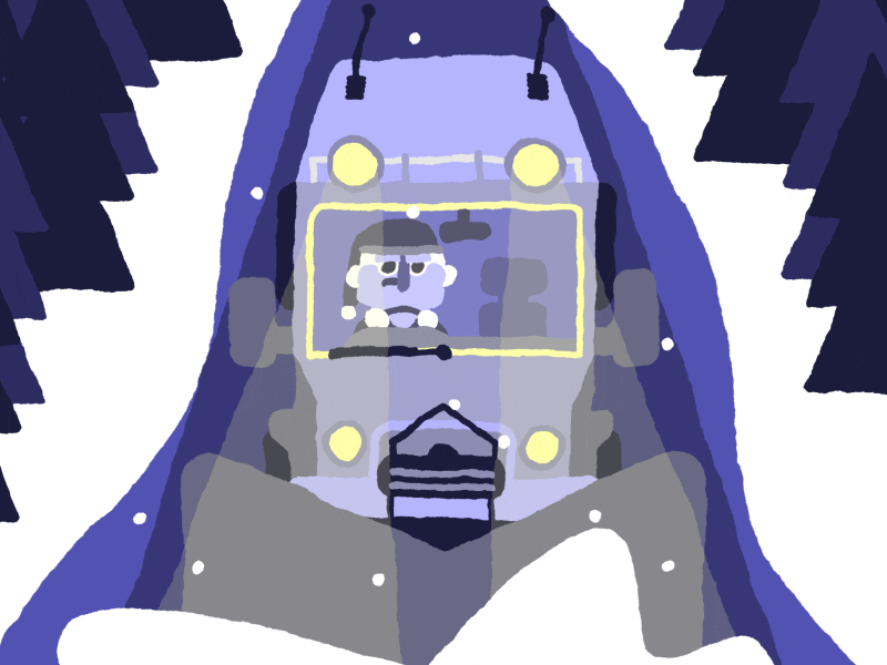 Snow plough Santa after effects car christmas driving grumpy purple road santa snow snow plough