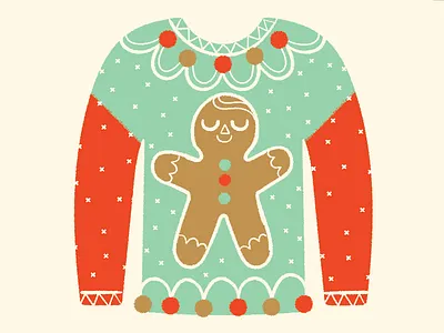 Ugly Sweater Day christmas festive gingerbread holiday illustration knit shirt sweater ugly