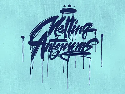 Melting Antonyms antonyms apple art blue calligraphy font graffiti logo melting project typo