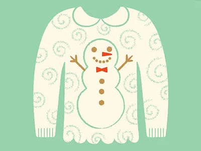 Ugly Sweater Day christmas holiday illustration pattern shirt snow snowman sweater ugly