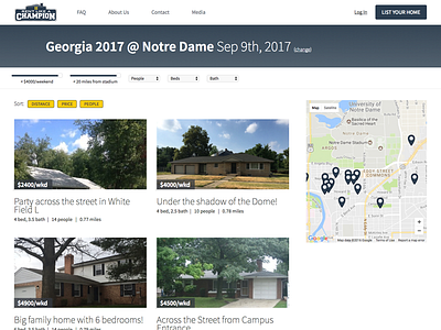 Property listing filter properties web application website