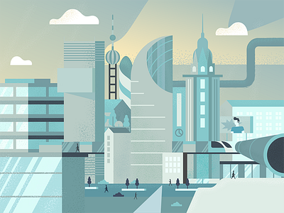 Big City building city flat future illustration town