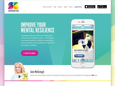 SuperBetter landing page landing page website
