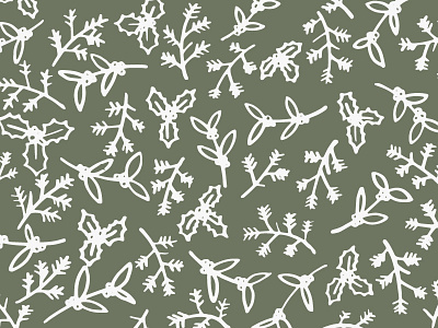 Holiday Pattern hand drawn holiday illustration leaves pattern