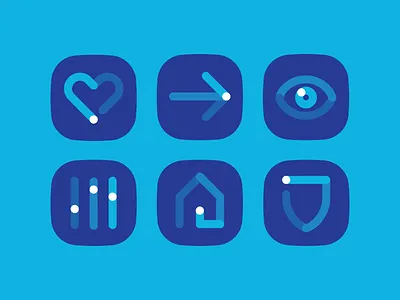 Icon Set blue dot icons