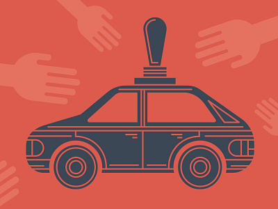 Self Driving Car Hack car flat illustration red self driving