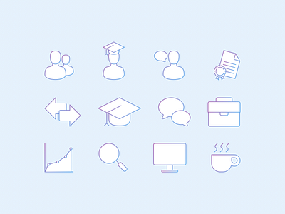 Line Icons business coffee gradient icons line icons student