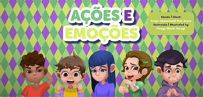 Game Art | Ações e Emoções character design children design educational ga game game design illustration kids ui