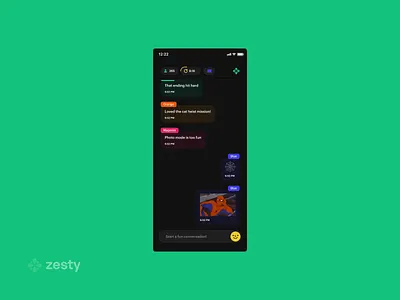 New Case Study – Zesty (Mobile App) animation app chat concept dailyui design gif giphy icon ios messageapp messages mobile mobileapp motion timer timerapp ui uiux ux