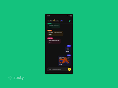 New Case Study – Zesty (Mobile App) animation app chat concept dailyui design gif giphy icon ios messageapp messages mobile mobileapp motion timer timerapp ui uiux ux