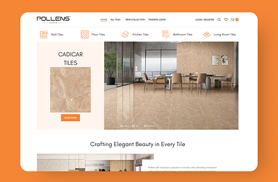 Pollens Tile UK – Website Design & Development hero herosection homepage interface landing landingpage tile ui user interface web ui website website ui