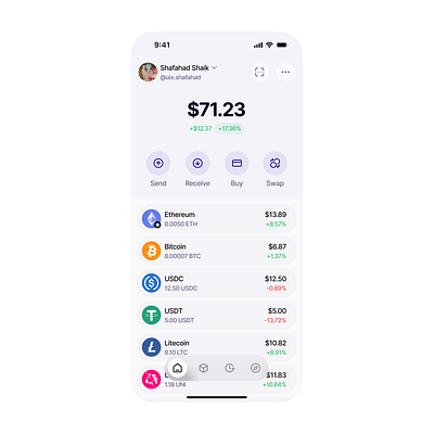 Crypto Wallet - Home app design crypto crypto wallet design figma product design ui uidesign uxdesign web3