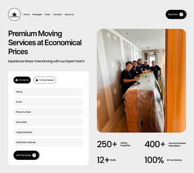 Moving company landing page branding business website design figma fintech landing page graphic design illustration logo ui vector we website website design