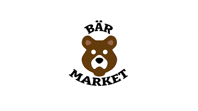 Bär Market branding design flat logo minimal vector