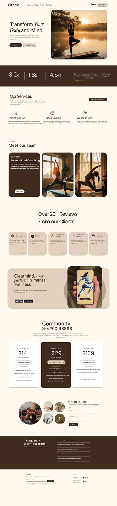 Wellness Website design landingpage ui ux website